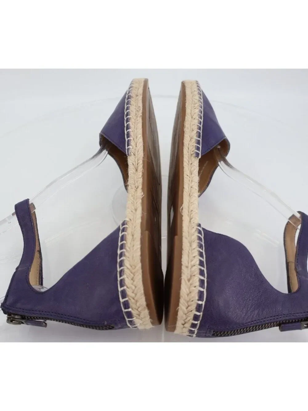 Eileen Fisher Women Lala Espadrille Flat Size 11 Blue Purple Leather Ankle Strap